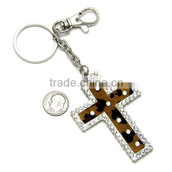 Queen bear gold clear rhinestone keychain