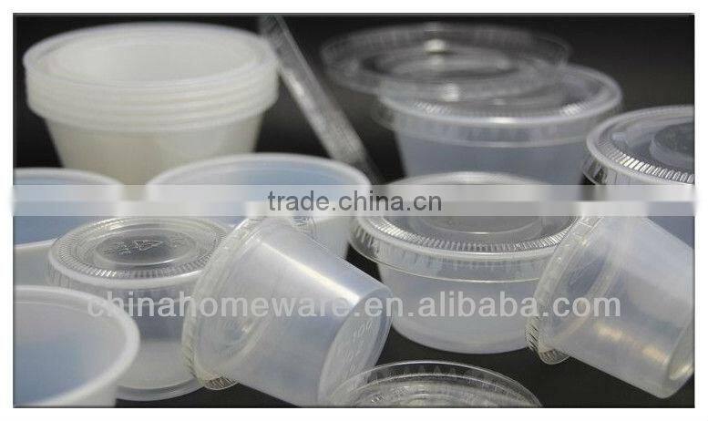 Disposable plastic sauce cup and lid (FDA certificate)