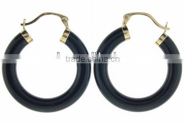 Wholesale fashion black onyx earring gemstone jewelry