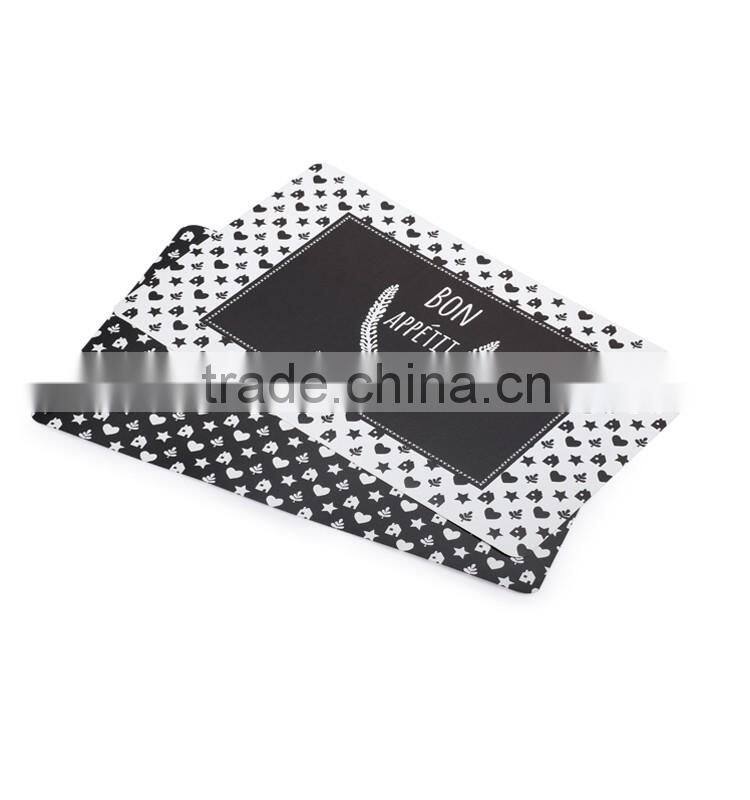 2016 new product flexible plastic placemat printed table placemat pp placemat