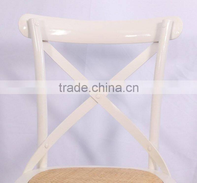 Oak wood x cross back chairs with soft cushions