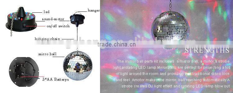 DJ culb decorative Really Glass disco mirror ball with metal motor in good quality for indoor use