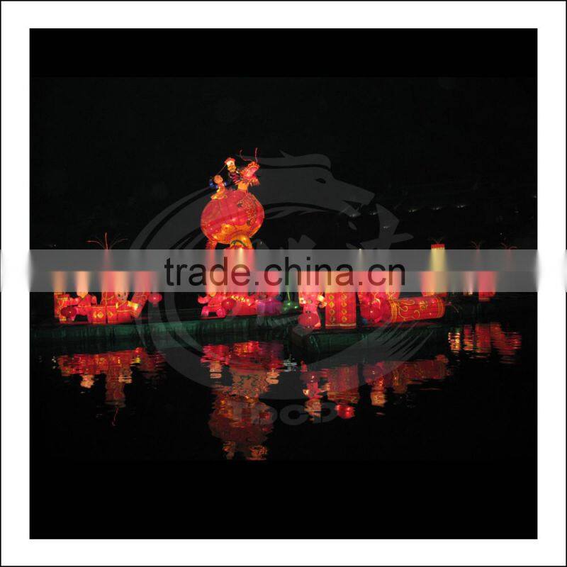 Chinese red silk dragon lantern