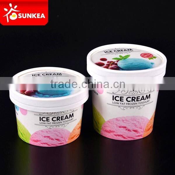 Beautifully designed paper ice cream cup and lid