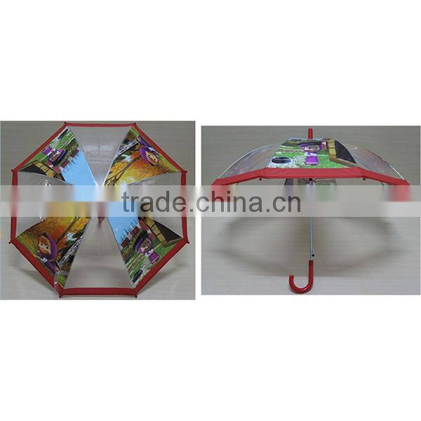 19'' transparent POE straight umbrella with black color