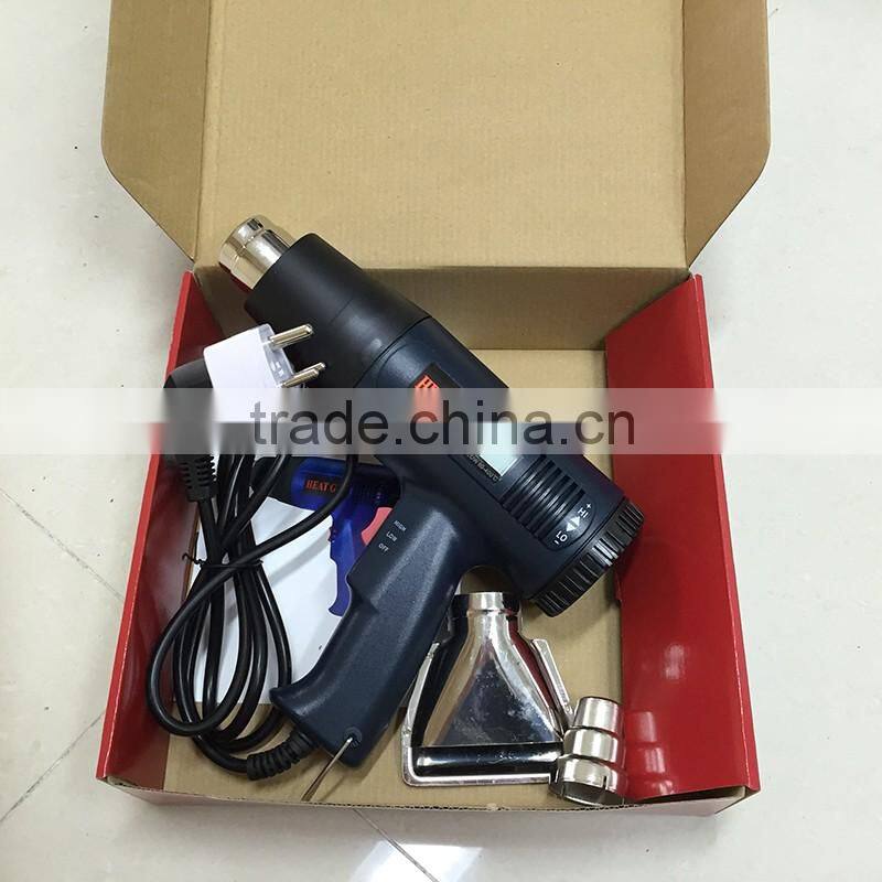 CN016 1800W adjustable temperature electric heat gun with temperature digital display vinyl film install hot air gun tool