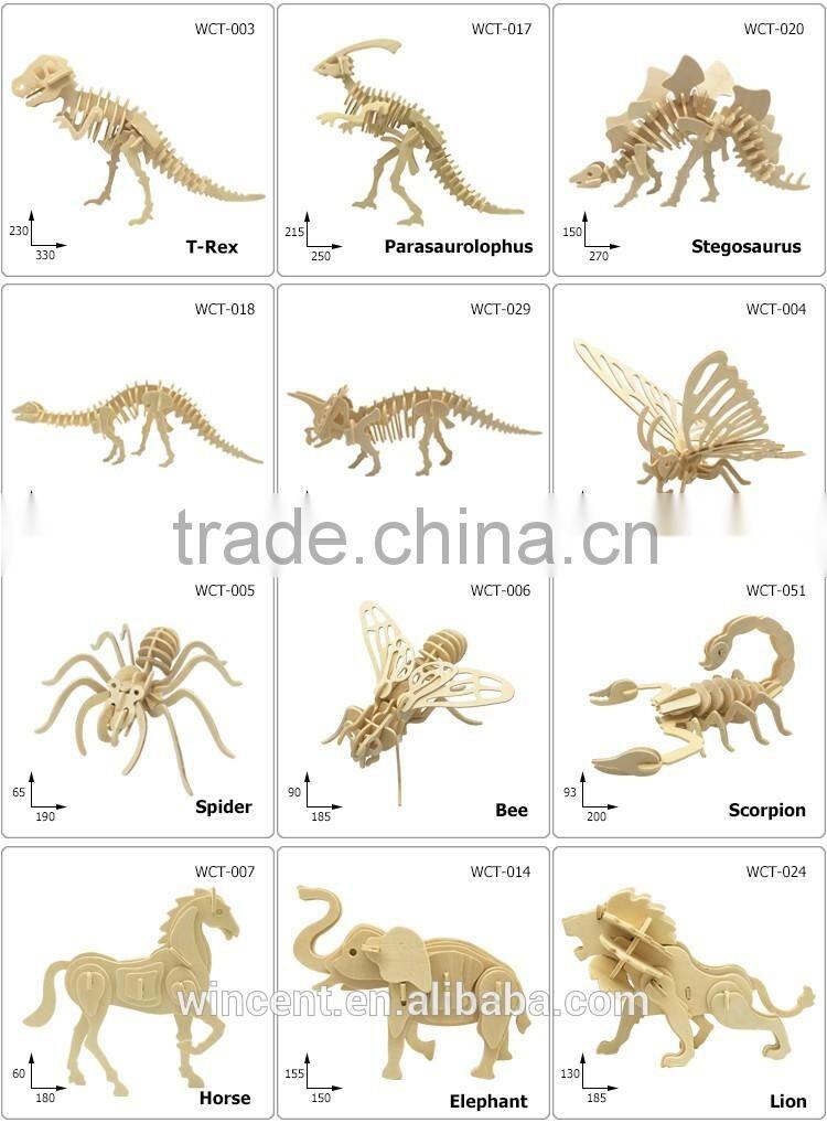 Dinosaurs Assembling 3D Wooden Puzzle Toys