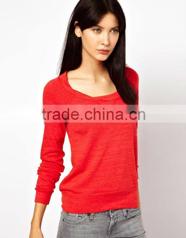 Women's custom cotton Sweatshirts Without Hood Wholesale Fashionable Crew Neck Sweatshirt
