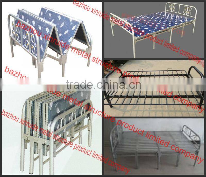 Hot sale !! metal/steel single folding bed,cheap modern iron folding furniture set China 2013 Z-01