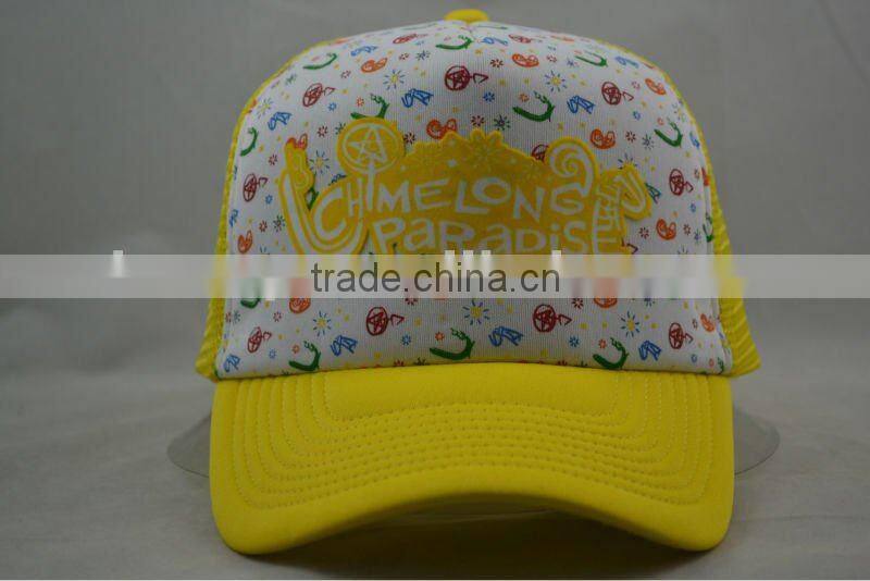 Mesh cap with patch printing