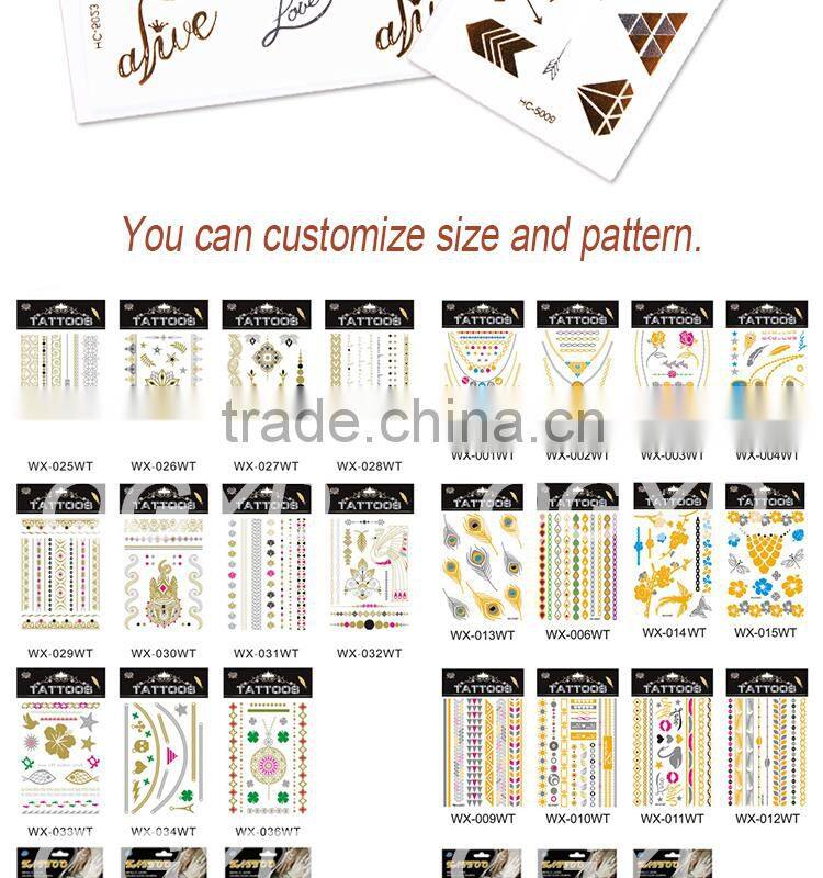 Beauty water transfer customized temporary tattoo sticker