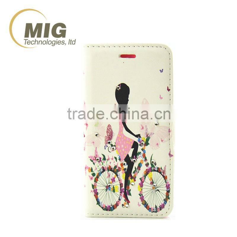 Happniess Girl leather case, wallet case stand cover for iphone 7, for new iphone cover