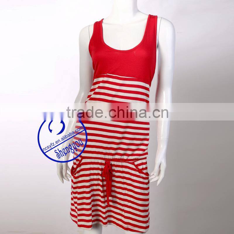 OEM yarn dyed woman tank top dress wholesale china