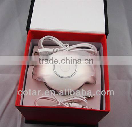 2015 black mini bluetooth speaker with led light cool round shape wireless speaker