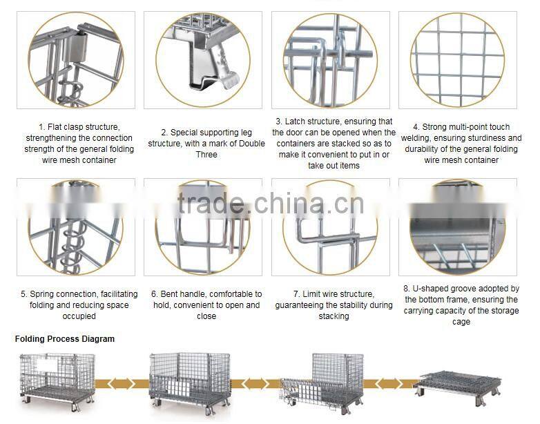 Collapsible Mesh Pallet Box/ Metal Basket