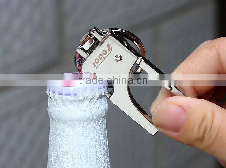 Whole Metal Double Rings Bottle Opener Key Chain