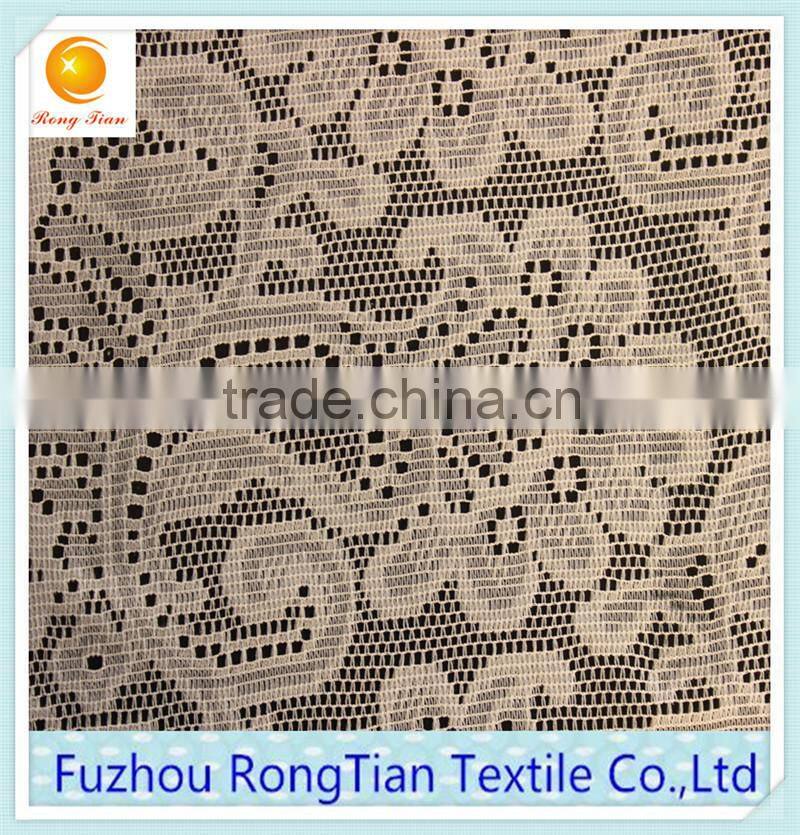 Fashion cotton cord embroidery floral lace fabric for curtains