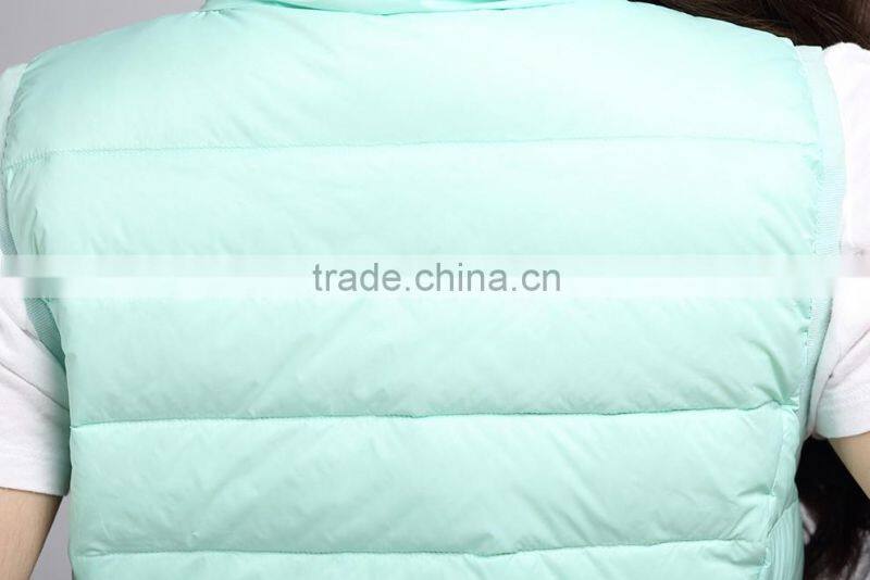 2015 Anti-Pilling green Down Vest for Womens