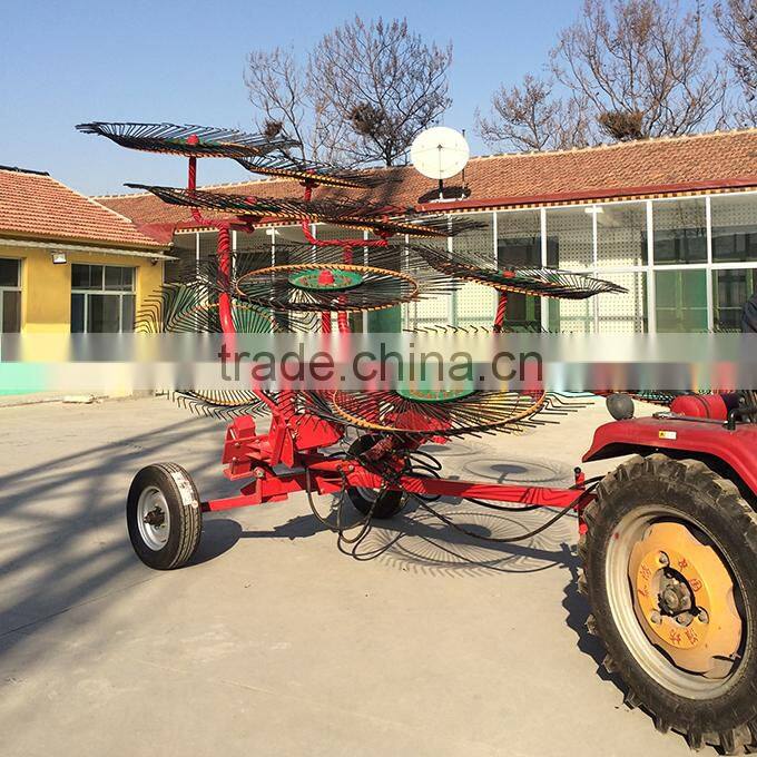 High performance 3 point hitch finger wheel hay rake for ranch using