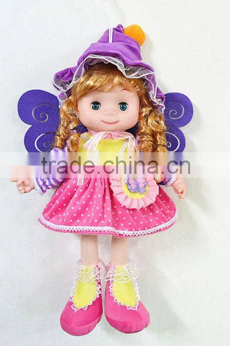 2015 HOT SELL 15 Inch Skiing flashing doll with music foot and hand can move