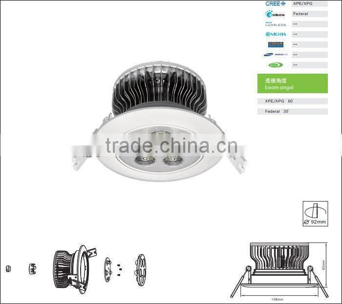 High Quaity Led Home Light, 5W Recessed down lights selling China Supplier
