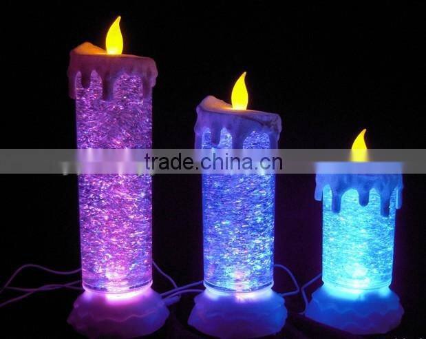 led water glitter christmas candle light led chrismtas light