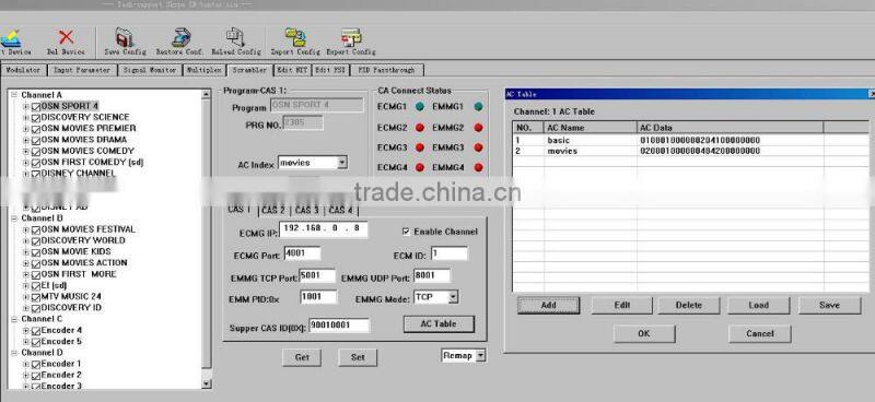 8 DVB-S2 to udp ip dvb-c qam modulator(8*DVB-S/S2+3*ASI in,4*MPTS-IP/DVB-C RF out)