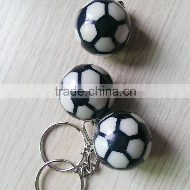 hard resin material football keychain /soccer ball key chain/ ball key ring