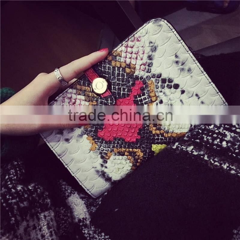 2016 European style wallet serpentine leather wallet fashion picture wallet