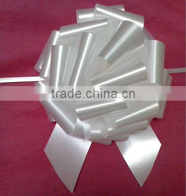 HOT SALE! 5 inch White Plain Poly Gift Packaging Hongkong Pull Bow