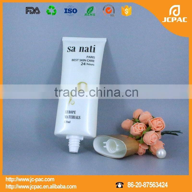 oval plastic cosmetic tube for skin care, cosmetic packaging