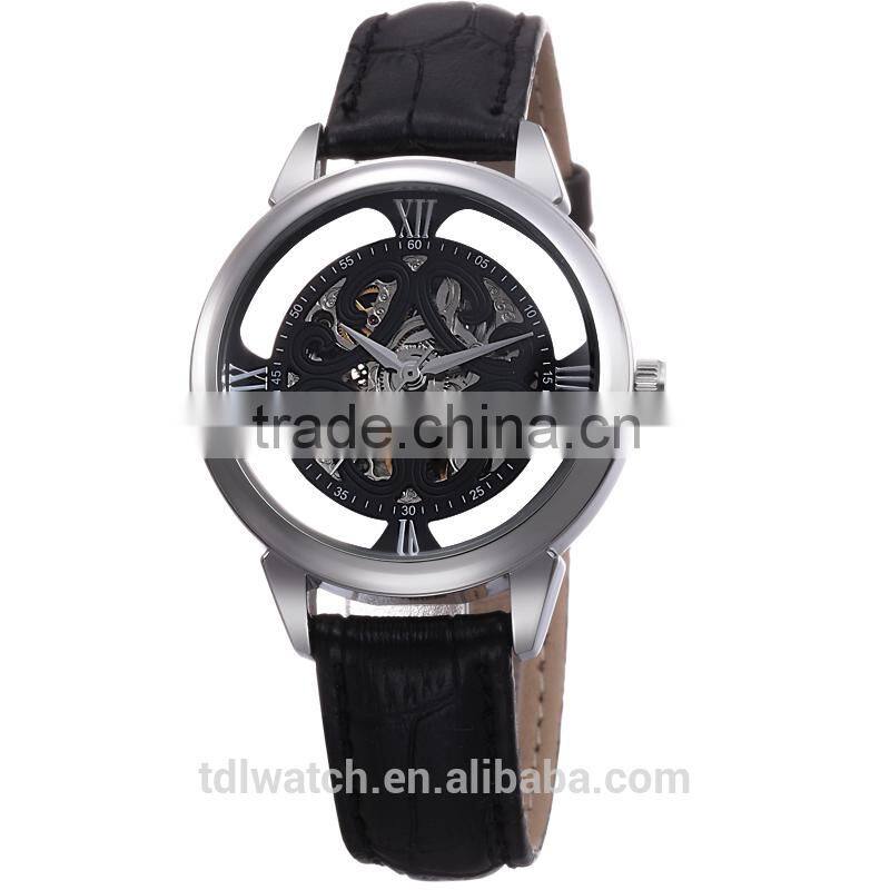 Genuine Leather Mechanical Skeleton Japan Movement Watch