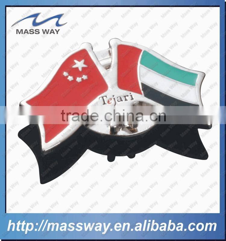 customized enamel etched flower shape brass pin badge