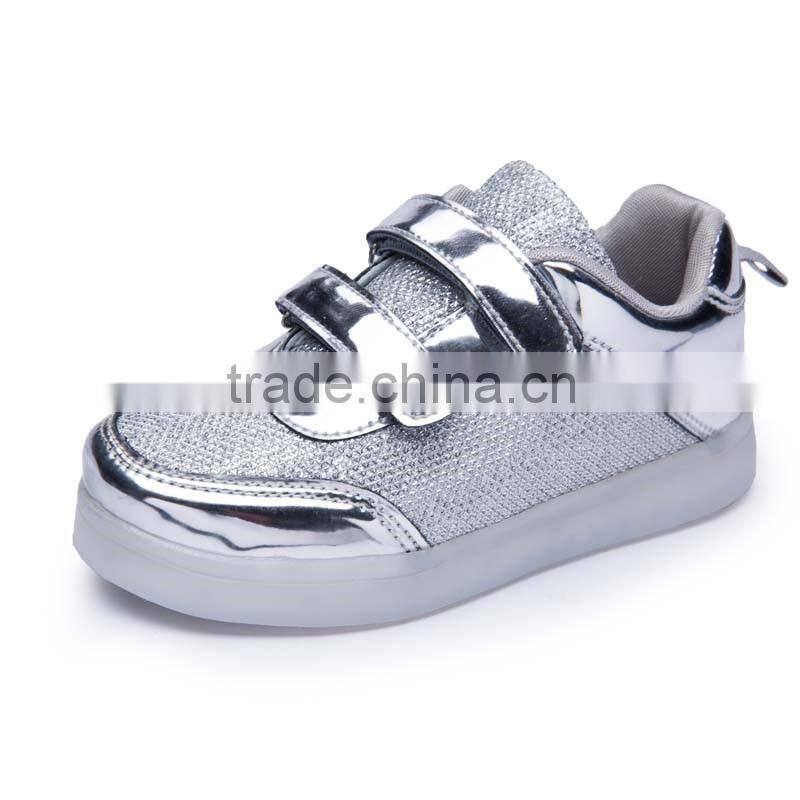 Hot selling led light kids sneaker shoes with USB charge breathable kids casual shoes