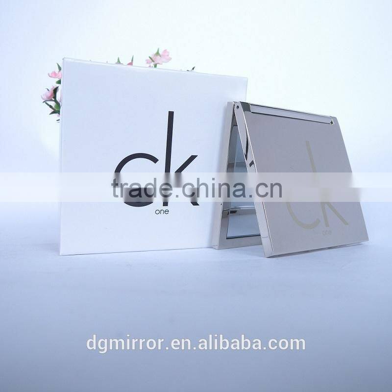 Party pocket compact mirror, beidesmaid gift, fold double sided make up mirror, lady square metal pocket mirror