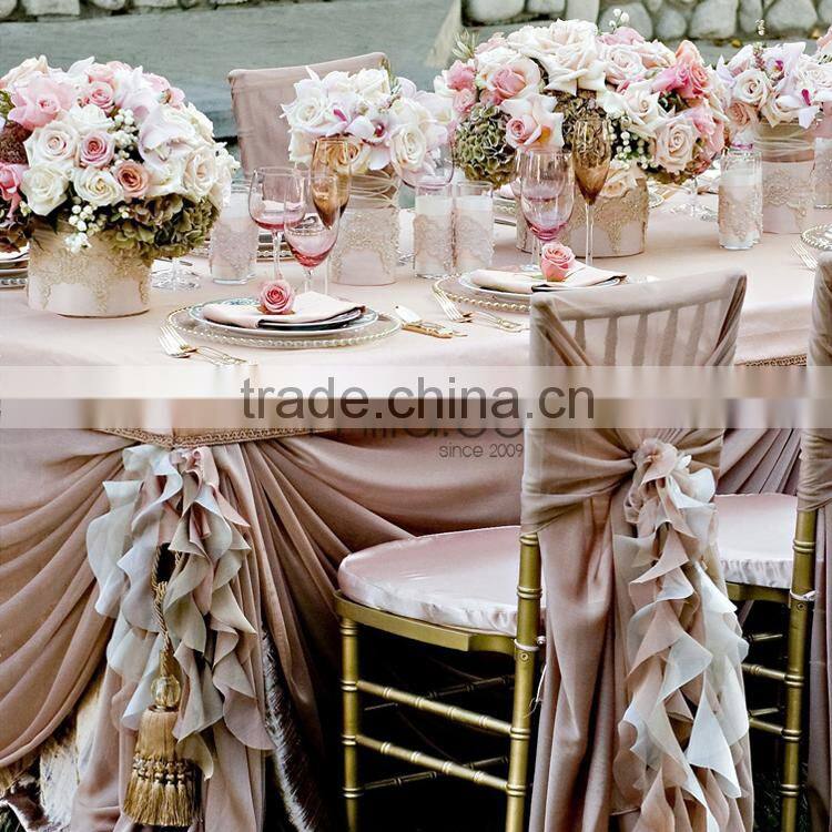Discount New Design Wholesale Curly Willow Wedding Chair Cover Sash with Hood