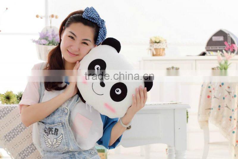 cartoon panda style coral fleece 2 in 1 cushion roll-matt, 100x150cm kid's vehicle-mounted plush folding blanket