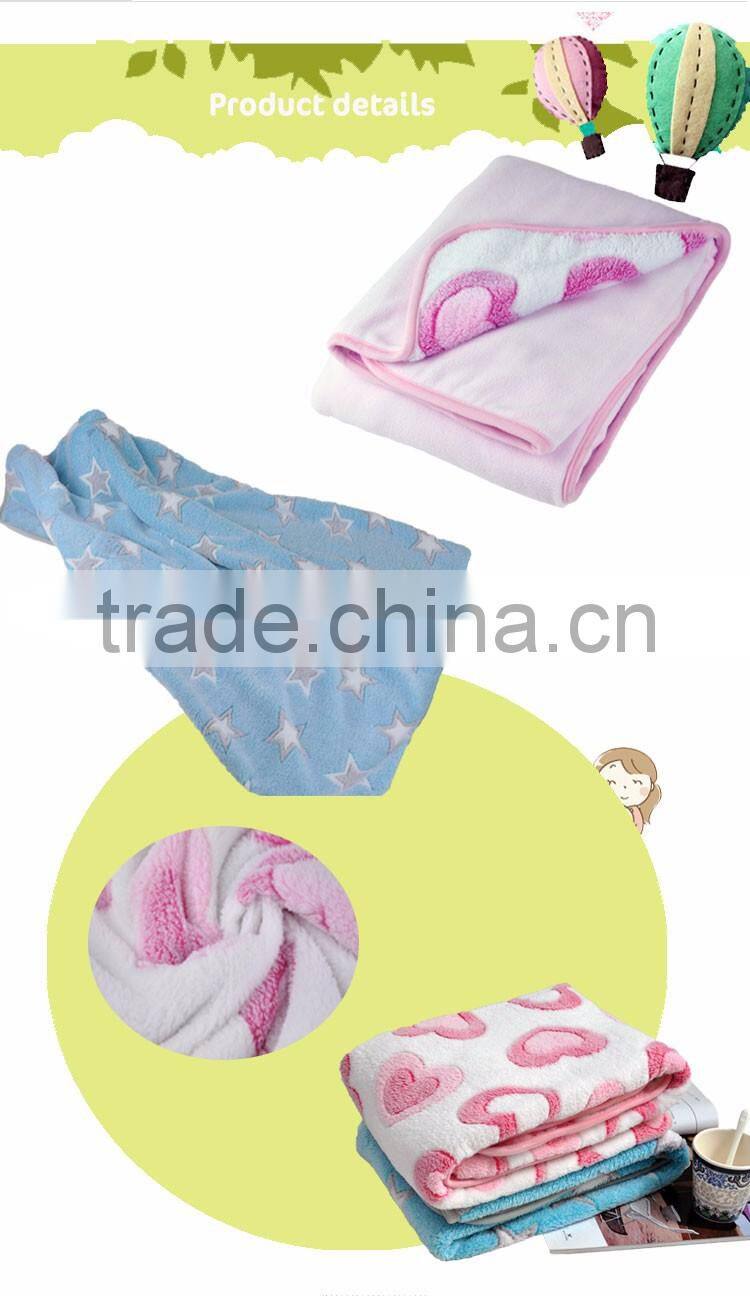 Heavy Warm Bedding Decro Pattern Coral Fleece Blanket