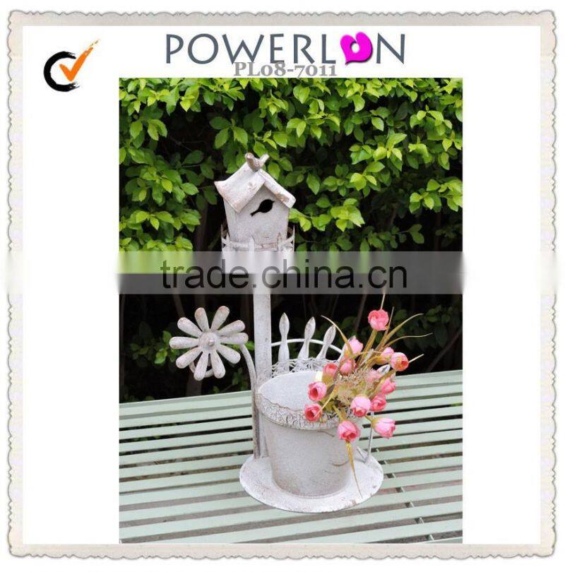 Flower Pots Random Colors Metal Iron Flower Pot Balcony Garden Plant Planter Home Decor