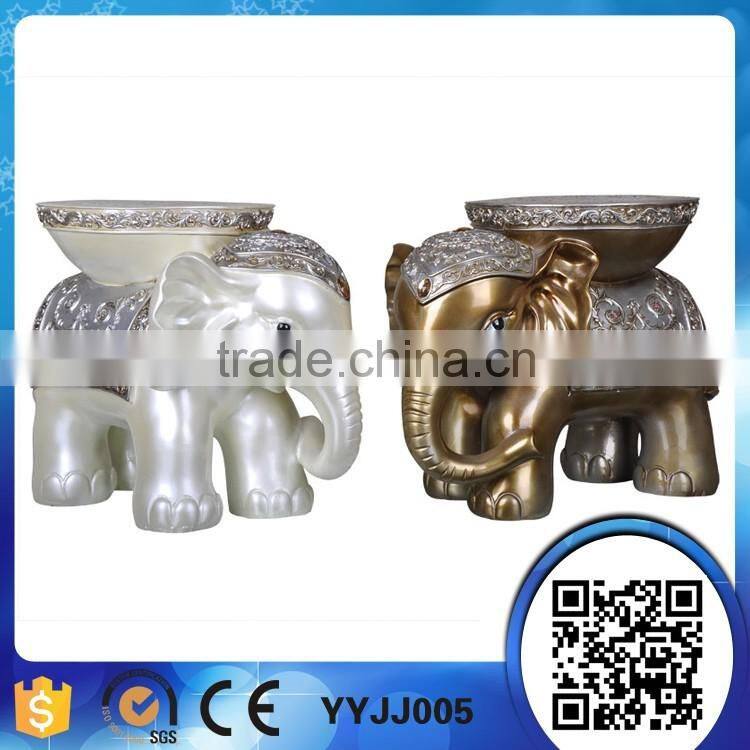 customized high quality poly resin decorative elephant stool