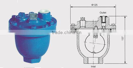 micro air valve with cast iron body and stainless steel ball