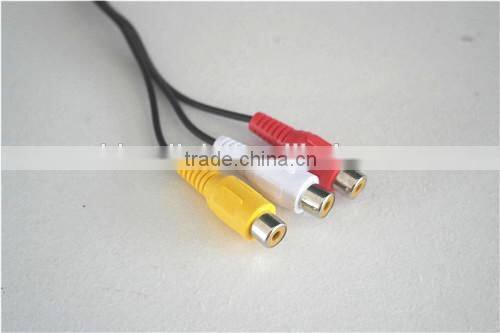 4poles 3.5mm yellow male to 3RCA Female audio cable top quality cabletolink