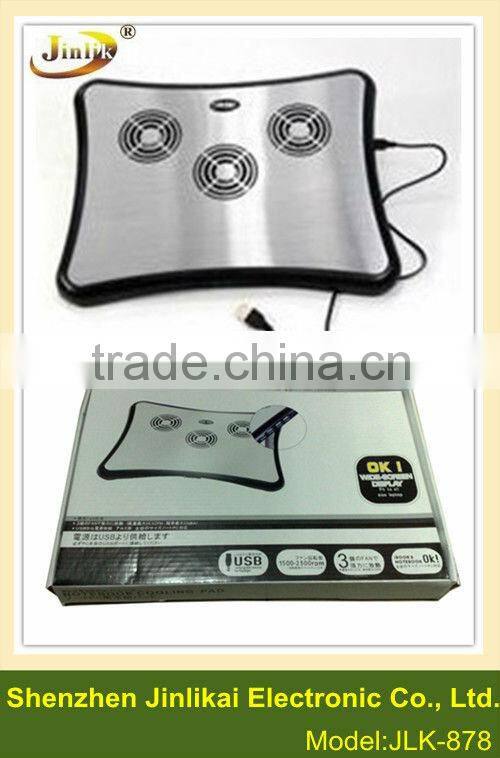 USB Aluminium laptop cooler stand with 4 ports USB Hub