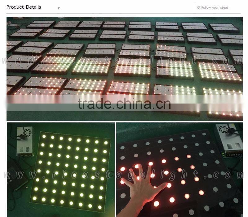nightclubs party dj IP65 8*8 pixels Interactive led portable dance floor