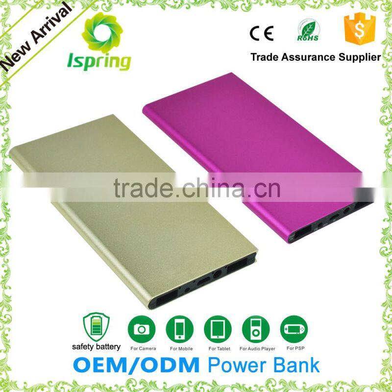 2016 Hot sale power bank for promotion custom design 8000mah portable ultra thin power bank