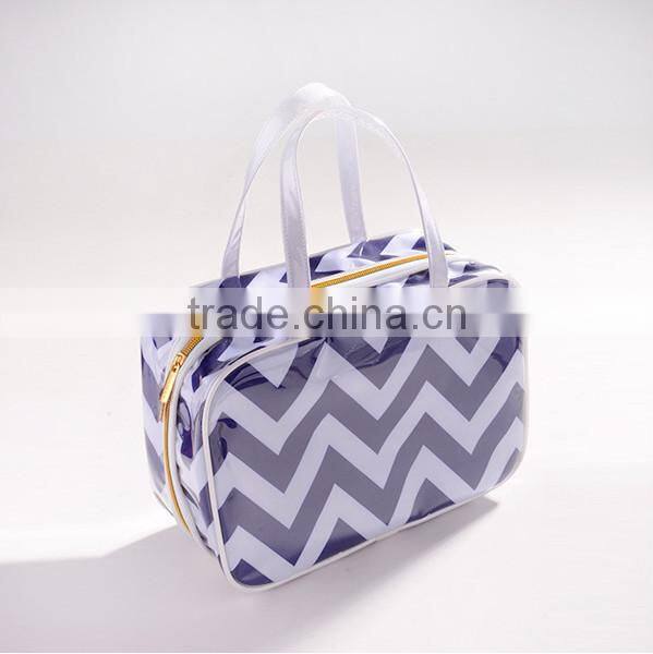 Travel waterproof PVC zipper makeup cosmetic bag