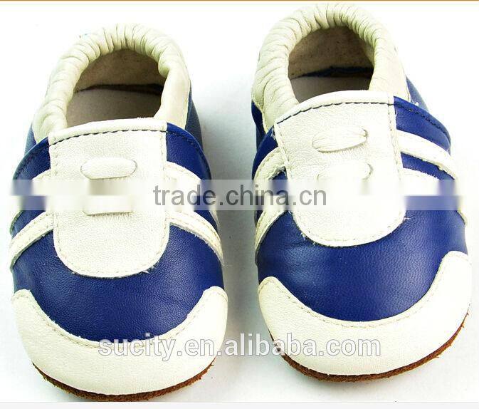 2014 newest soft sole child leather shoe with peacock pattern