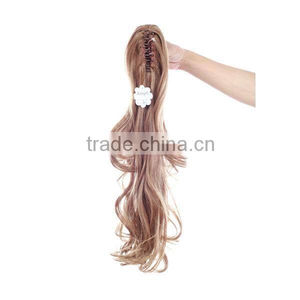 light brown clip in ponytails hair extensions in fashion long