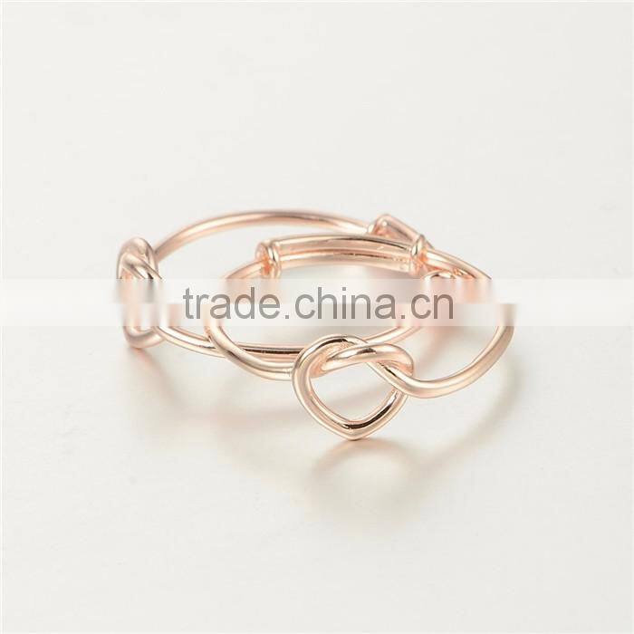 Simple Design 925 Silver Wedding Rose Gold Rings Without Stones