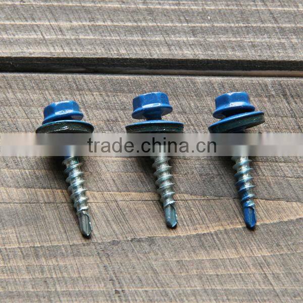Hex Washer Head Self Drilling Screws with Color Painted roofing screw